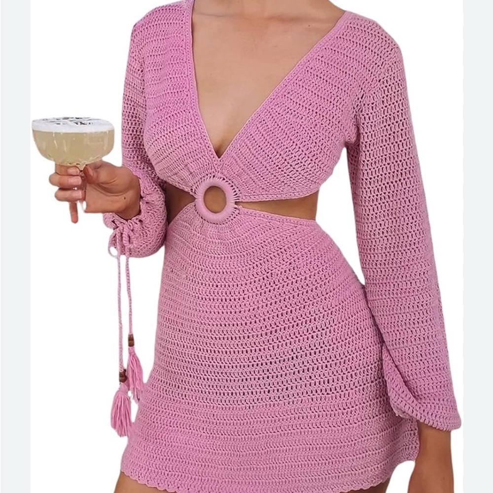Chic Pink Crochet dress